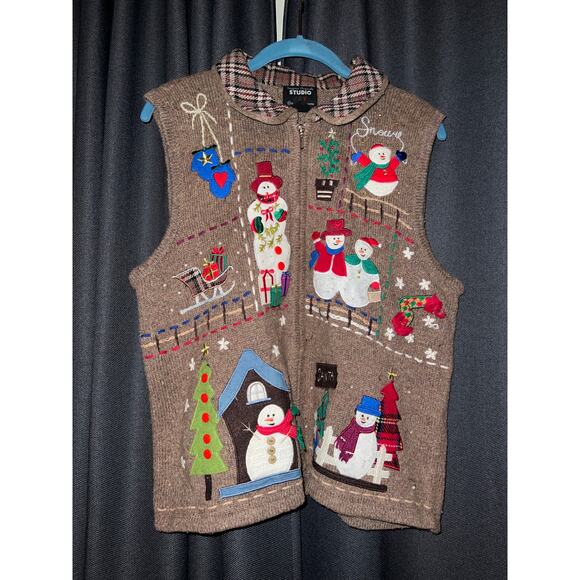 Ugly Christmas Sweater Sweaters - Ugly Christmas Sweater Vest Xmas Size Large